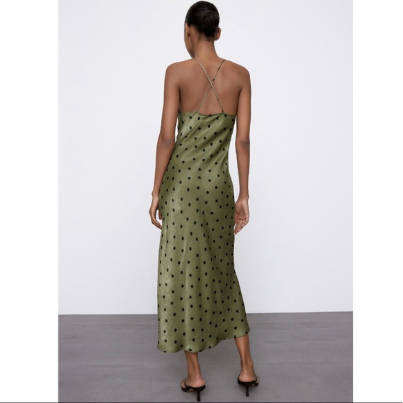 ZARA Polka Dot Slip Dress - Picture 3 of 14